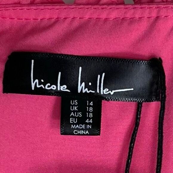 Nicole Miller Ruffle Cold Shoulder Long Sleeve Dress in Camelia Rose - Picture 6 of 12